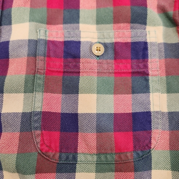 VTG J.Crew Sporting Goods Men's L Plaid Flannel Shirt Long Sleeve Multi-Color - Picture 5 of 15